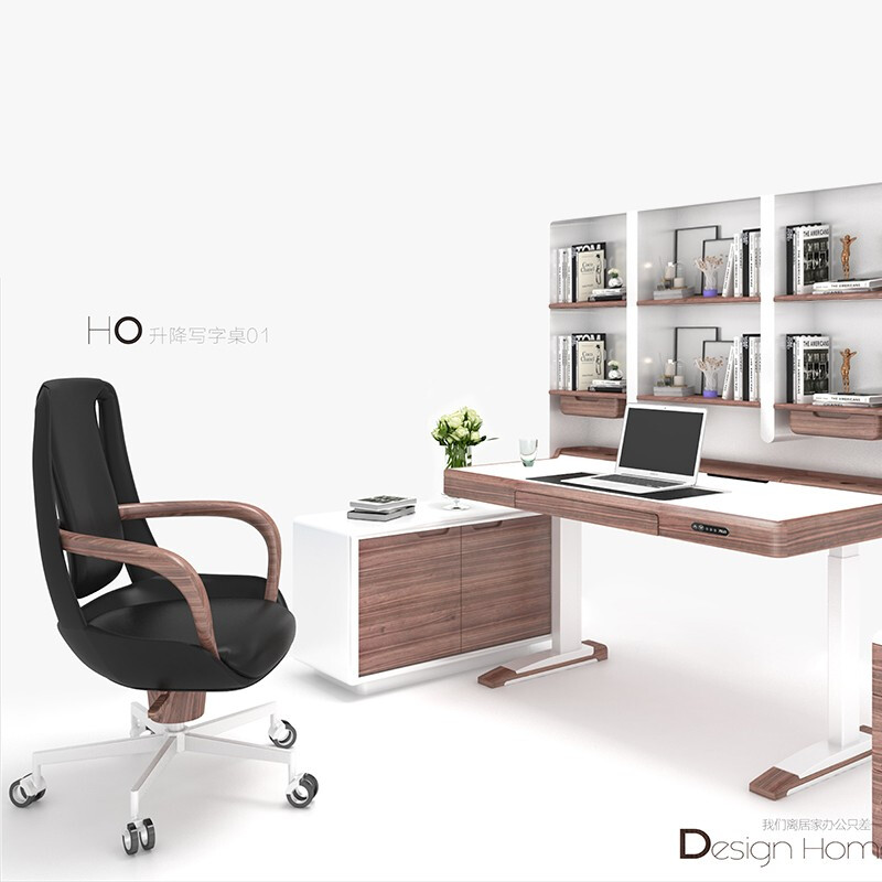 長江家具CJF 逅+系列 智能辦公桌 電動升降桌 居家電腦桌 可升降站立工作臺 實(shí)木桌子 胡桃木1.2米 HOF01S